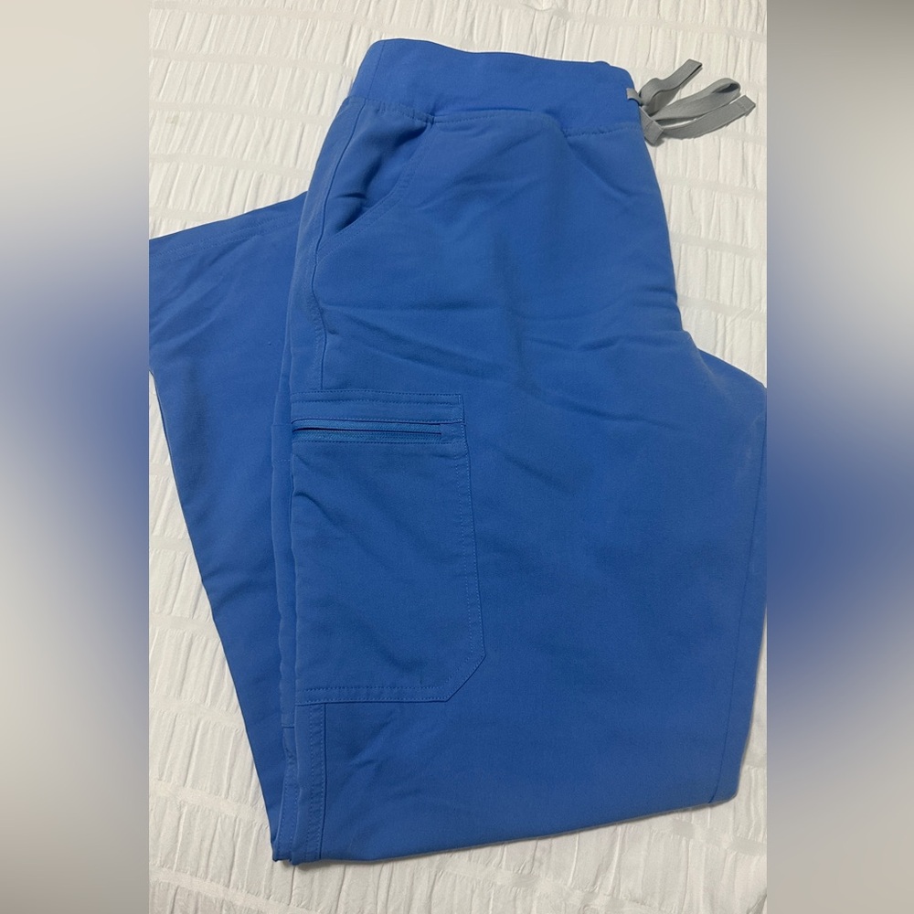 Figs Scrub pants- Yola skinny size large regular length- Ceil blue
